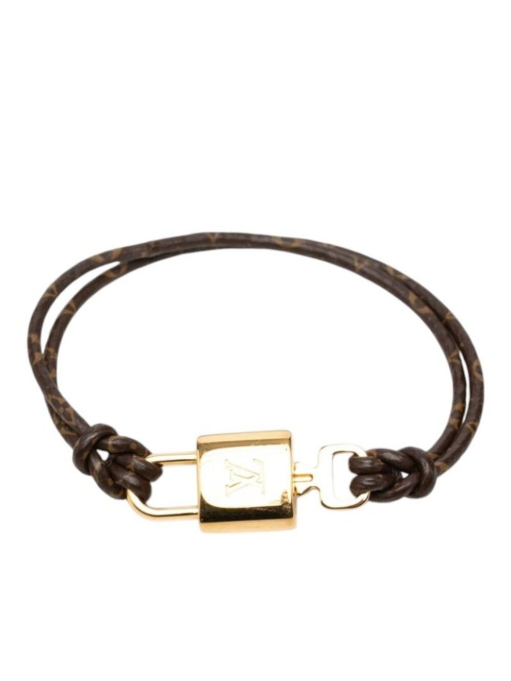 Louis Vuitton Monogram Bracelet Lock It Again Brown Gold